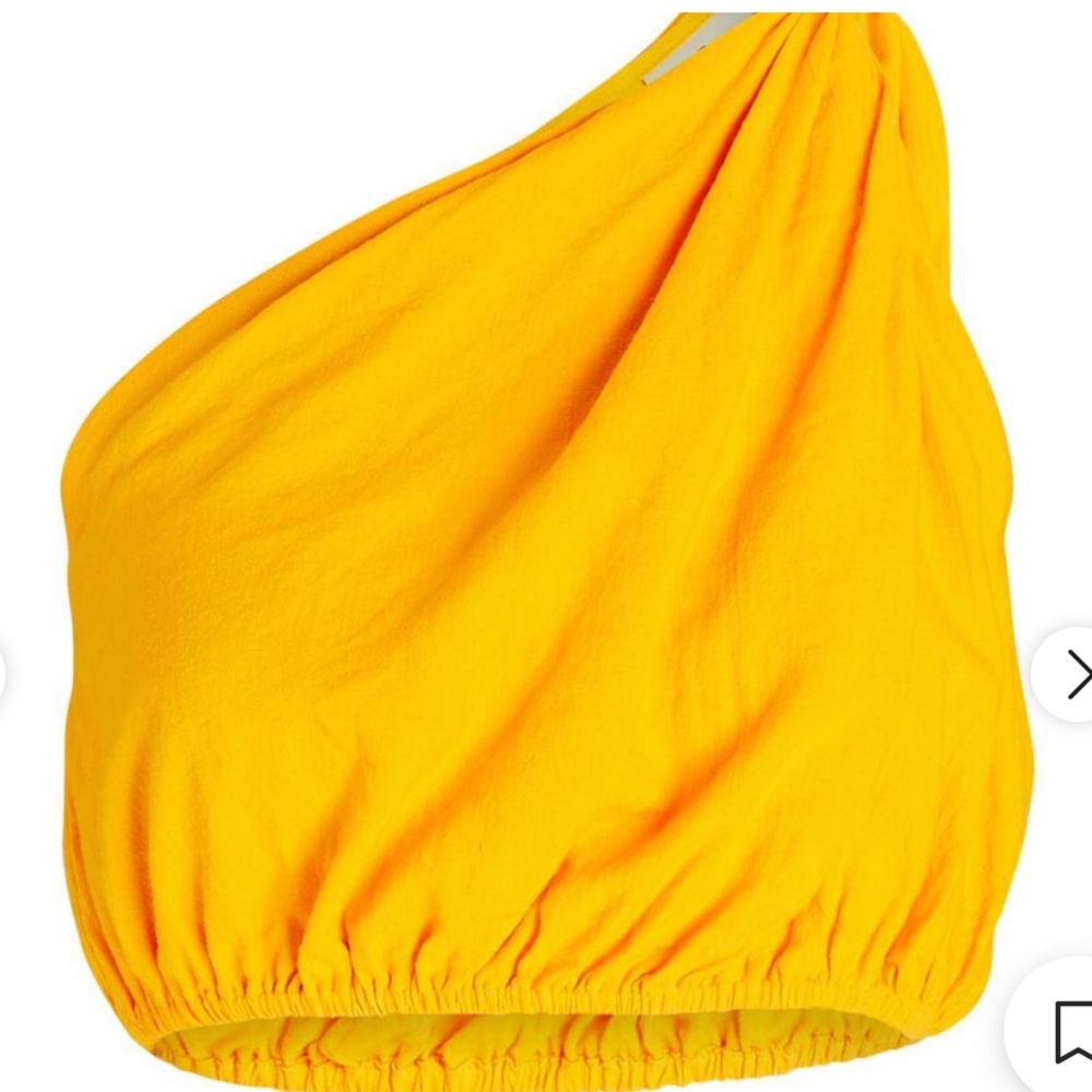 FARM Rio One-Shoulder Yellow Crop Top - Picture 3 of 6